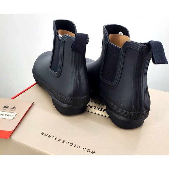 HUNTER Rain Boots Woman's 9 Original Chelsea Black Classic Waterproof Rainboots - Picture 8 of 13